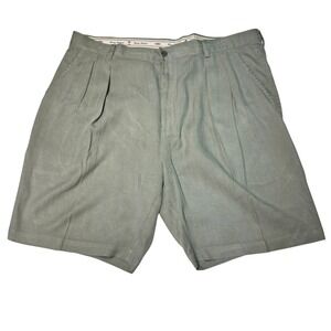 Tommy Bahama Relax Silk Shorts Mens 40 Green Pleated Golf Casual